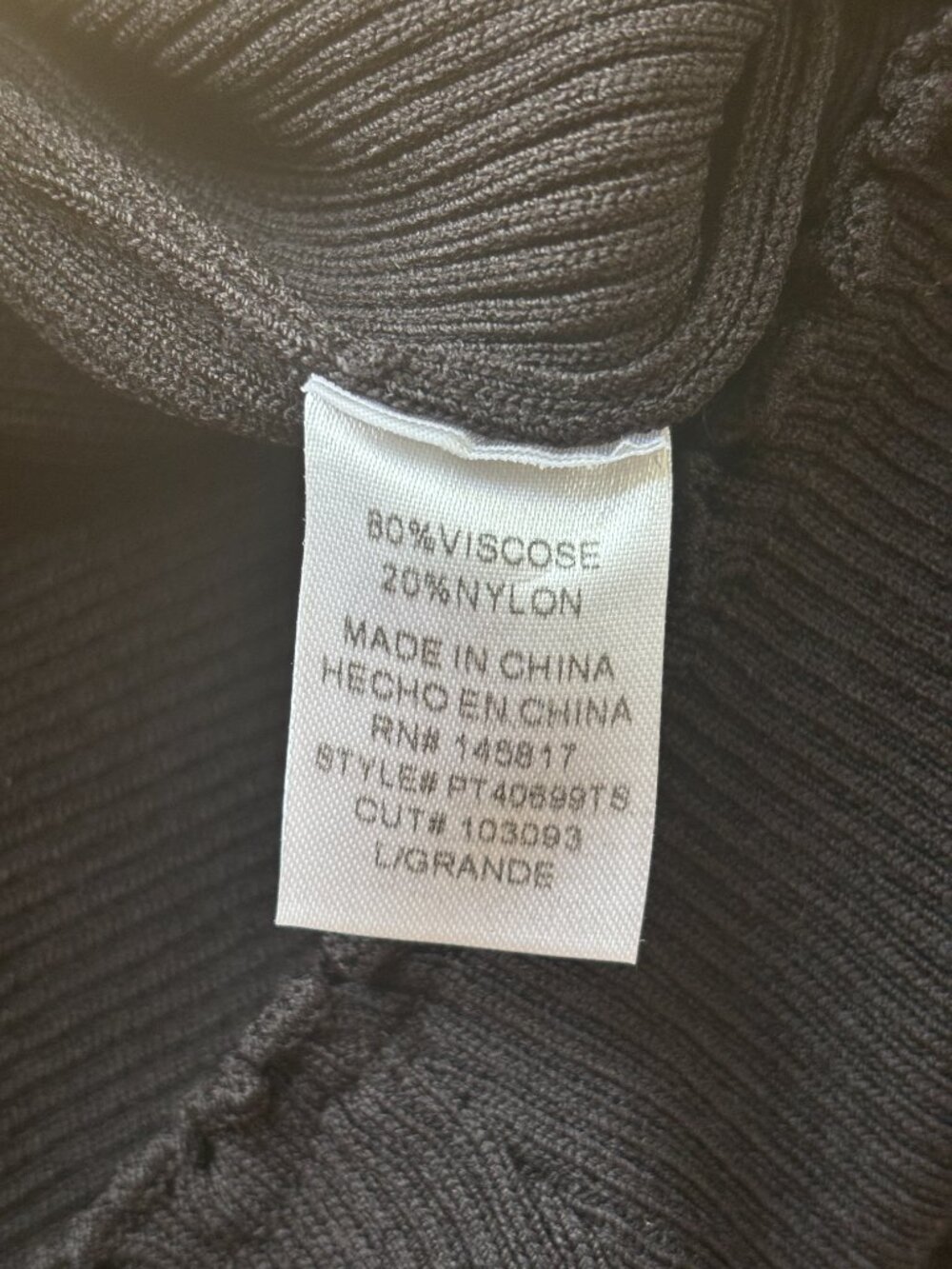 Privy Black Ribbed Tie-Front Crop Top Large NWT - Picture 5 of 6